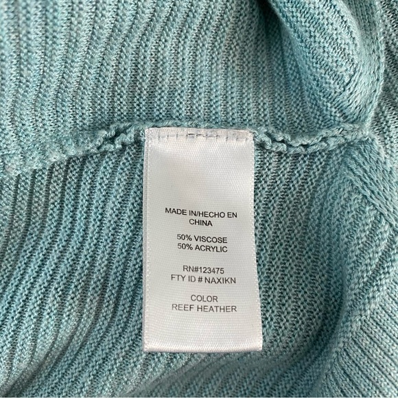 Adrienne Vittadini Blue Cowl Neck long Tunic length Sweater long sleeve - Picture 11 of 15